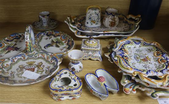 A collection of mixed French Faience